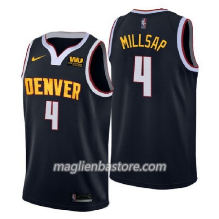 Maglia NBA Denver Nuggets Paul Millsap 4 2018-2019 Nike Navy Swingman - Uomo